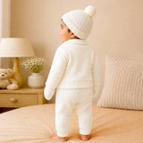 Lsb 5 Pcs Pink Cat & Ivory Collar,Premium A Winter Head To Bottom Clothing Set For Baby
