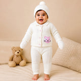 Lsb 5 Pcs Pink Cat & Ivory Collar,Premium A Winter Head To Bottom Clothing Set For Baby