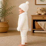Lsb 5 Pcs Blue Wings & Ivory Soft Collar,Premium Knitted Winter Head To Bottom Clothing Set For Baby