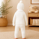 Lsb 5 Pcs Blue Wings & Ivory Soft Collar,Premium Knitted Winter Head To Bottom Clothing Set For Baby