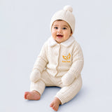 Lsb 5 Pcs Brown Wings & Ivory Soft Collar,Premium Knitted Winter Head To Bottom Clothing Set For Baby