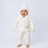 Lsb 5 Pcs Green Wings & Ivory Soft Collar,Premium Knitted Winter Head To Bottom Clothing Set For Baby