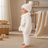 Lsb 5 Pcs Green Wings & Ivory Soft Collar,Premium Knitted Winter Head To Bottom Clothing Set For Baby
