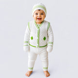 Lsb 6 Pcs Grape Green & Ivory Premium Knitted Winter Clothing Set For Baby