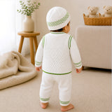 Lsb 6 Pcs Grape Green & Ivory Premium Knitted Winter Clothing Set For Baby