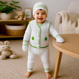 Lsb 6 Pcs Grape Green & Ivory Premium Knitted Winter Clothing Set For Baby