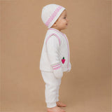 Lsb 6Pcs Grape Pink & Ivory Premium Knitted Winter Clothing Set For Baby