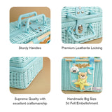 Little Surprise Box,Twinkle Star Lullaby Teddy,Baby Blue Cane Basket for Storage and Travel