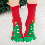 LSB Red & Green Christmas Ankle Length Socks For Kids-Set Of 5 Pcs