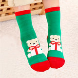 LSB Red & Green Christmas Ankle Length Socks For Kids-Set Of 5 Pcs