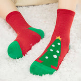 LSB Red & Green Christmas Ankle Length Socks For Kids-Set Of 5 Pcs