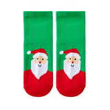LSB Red & Green Christmas Ankle Length Socks For Kids-Set Of 5 Pcs