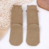 LSB Brown 3D Baby Reindeer Christmas Themed Ankle Length Socks For Kids