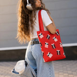LSB Red Gift Box, Woven Christmas Tote Bag