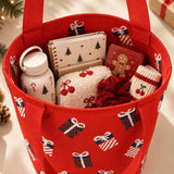 LSB Red Gift Box, Woven Christmas Tote Bag