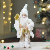 12 inches Gold Dotted and Stripes Santa, Christmas Home and Table Decor