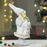 12 inches Gold Dotted and Stripes Santa, Christmas Home and Table Decor