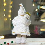12 inches Gold Dotted and Stripes Santa, Christmas Home and Table Decor