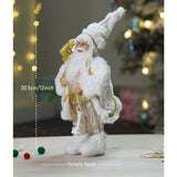 12 inches Gold Dotted and Stripes Santa, Christmas Home and Table Decor