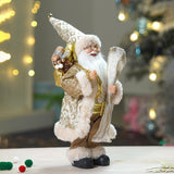 12 inches Gold Lace Robe Santa, Christmas Home and Table Decor