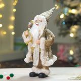 12 inches Gold Lace Robe Santa, Christmas Home and Table Decor