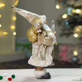 12 inches Gold Lace Robe Santa, Christmas Home and Table Decor
