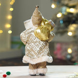 12 inches Gold Lace Robe Santa, Christmas Home and Table Decor