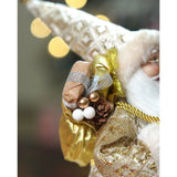 12 inches Gold Lace Robe Santa, Christmas Home and Table Decor