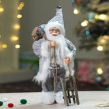 12 inches Grey Shiny hanging sledge Santa, Christmas Home and Table Decor