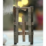 12 inches Grey Shiny hanging sledge Santa, Christmas Home and Table Decor