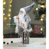 12 inches Grey Shiny hanging sledge Santa, Christmas Home and Table Decor