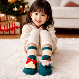 LSB Green Reindeer & Bell Christmas Themed Ankle Length Socks For Kids