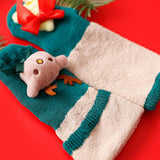LSB Green Reindeer & Bell Christmas Themed Ankle Length Socks For Kids