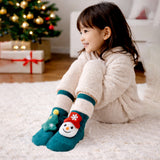 LSB Green Snowman & Tree Christmas Themed Ankle Length Socks For Kids
