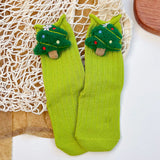 LSB Green 3D Dear & Stockings Christmas Themed Ankle Length Socks For Kids