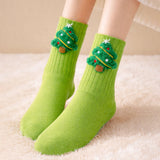 LSB Green 3D Dear & Stockings Christmas Themed Ankle Length Socks For Kids