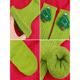 LSB Green 3D Dear & Stockings Christmas Themed Ankle Length Socks For Kids