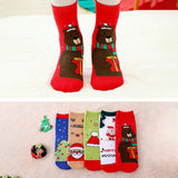 LSB Multicolor Christmas Ankle Length Socks For Kids-Set Of 5 Pcs