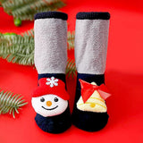 LSB Navy & Grey Snowman & Bell Christmas Themed Ankle Length Socks For Kids