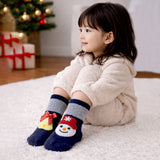 LSB Navy & Grey Snowman & Bell Christmas Themed Ankle Length Socks For Kids