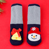 LSB Navy & Grey Snowman & Bell Christmas Themed Ankle Length Socks For Kids