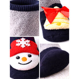 LSB Navy & Grey Snowman & Bell Christmas Themed Ankle Length Socks For Kids