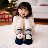 LSB Navy & Grey Ted & Mittens Christmas Themed Ankle Length Socks For Kids