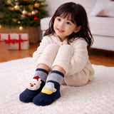 LSB Navy & Grey Ted & Mittens Christmas Themed Ankle Length Socks For Kids