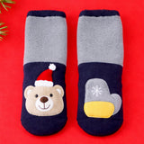 LSB Navy & Grey Ted & Mittens Christmas Themed Ankle Length Socks For Kids