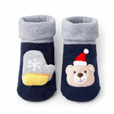 LSB Navy & Grey Ted & Mittens Christmas Themed Ankle Length Socks For Kids