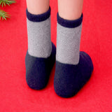 LSB Navy & Grey Ted & Mittens Christmas Themed Ankle Length Socks For Kids