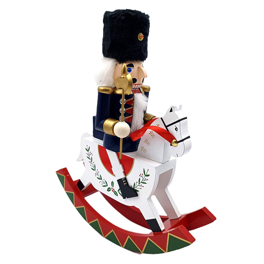 Navy wooden rocking horse Christmas Home and table Decor