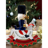 Navy wooden rocking horse Christmas Home and table Decor
