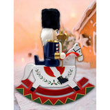 Navy wooden rocking horse Christmas Home and table Decor